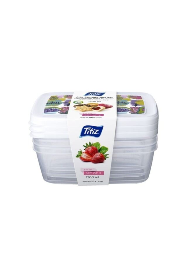 AP-9258/ 1200ml - 40,5oz x3 Aria Saklama Kabı 3'lü Set