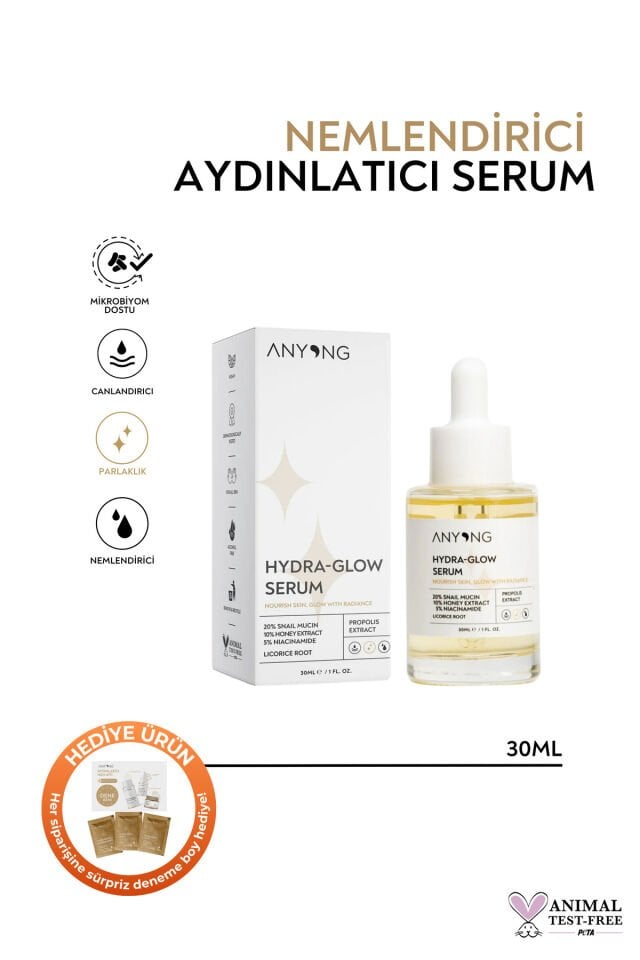 Nemlendirici, Aydınlatıcı, Yatıştırıcı, Canlandırıcı Serum 30 ml (SALYANGOZ ÖZÜ & BAL & NİASİNAMİD)