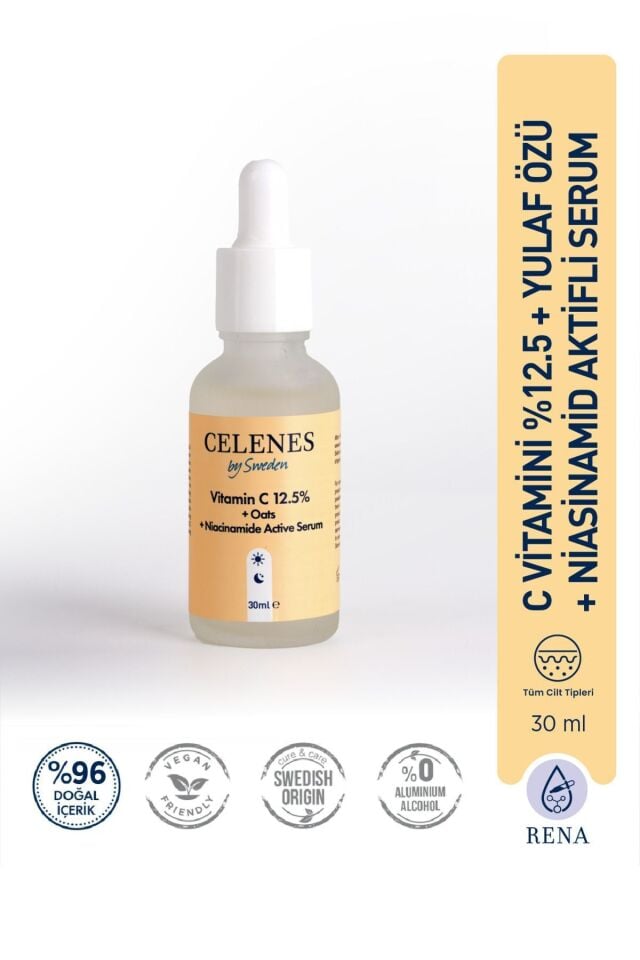 Aydınlatıcı Ve Cilt Tonu Eşitleyici Rena C Vitamini Serum - Yulaf Özü Niacinamide 30 ml